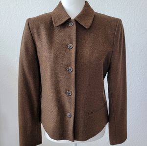 EUC Lands' End Brown Wool Jacket, size 6